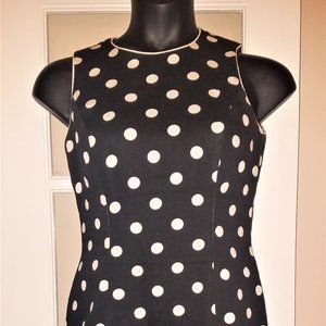 Casual Corner B/W Polka Dot Dress Size 8